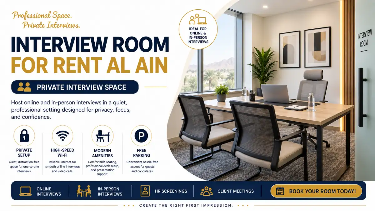 Interview Room Rental in Al Ain: Private Spaces for Online & In-Person Interviews